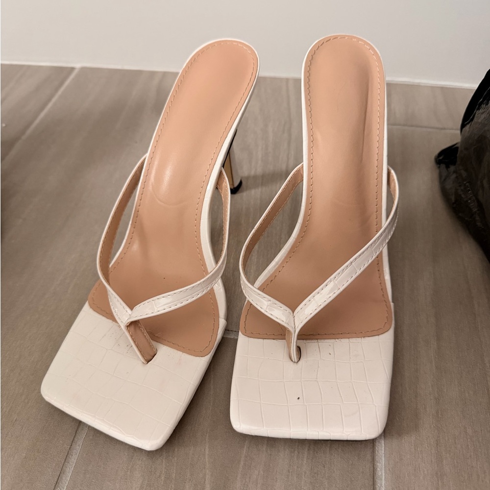Elegant White Strappy Heels